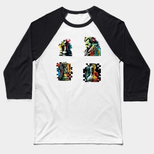 Chess colourful sticker pack Baseball T-Shirt